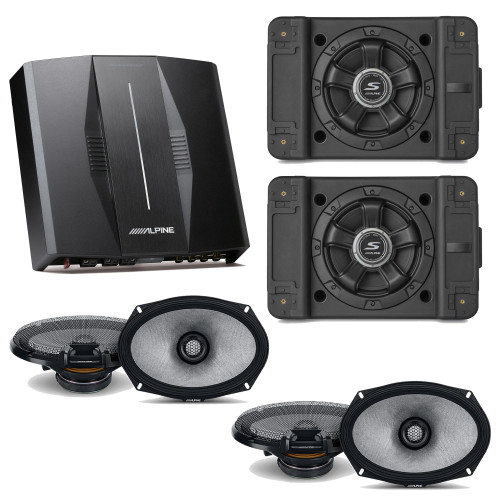 Alpine PXE-C80-88 OPTIM8 8-Channel Hi-Res Digital Sound Processor Amplifier w/ (2) SS-SB12 Subwoofer, (2) R2-S69 Bundle